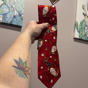 Tabasco Red Tie with golf design